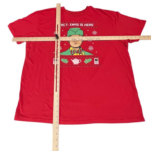 The Office Christmas Shirt 2X Dwight Schrute Fact Xmas Is Here Ripple Red Tee - Picture 8 of 9
